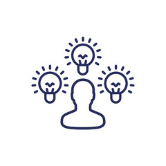 ideas, insights line icon, vector