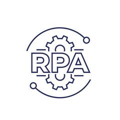 RPA line icon, robotic process automation