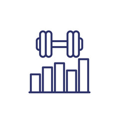 workout icon with a graph, line vector