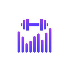 workout icon with a graph and a barbell