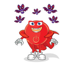 power button Dracula illustration. character vector