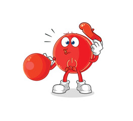 power button pantomime blowing balloon. cartoon mascot vector