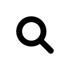 Search icon. Black symbol isolated on white background. Best for polygraphy, mobile apps and web design.
