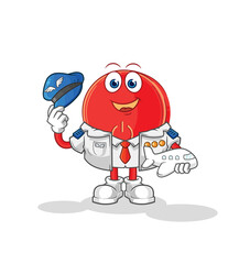 power button pilot mascot. cartoon vector