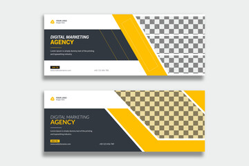 Digital marketing facebook cover and web banner template