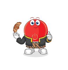 power button Javanese character. cartoon mascot vector
