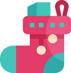 christmas sock flat icon illustration