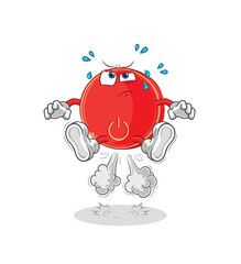 power button fart jumping illustration. character vector