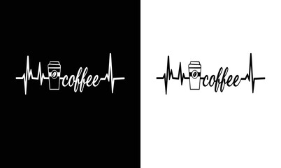 Obraz premium Coffee Heartbeat T shirt design, typography