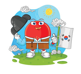 power button korean culture vector. cartoon character