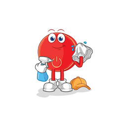 power button cleaner vector. cartoon character