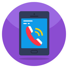 A unique design icon of mobile incoming call