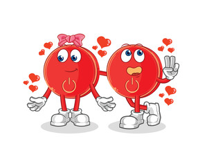 Obraz premium power button dating cartoon. character mascot vector