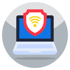 Flat design icon of internet security 