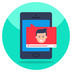 Unique design icon of mobile video chat