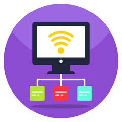 Computer network icon, editable vector 