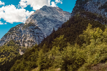 Beautiful alpine summer view at the famous Gramai Alm, Achensee, Tyrol, Austria