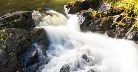 Fototapeta na wymiar Waterfall on a remote area in Maine