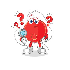 power button searching illustration. character vector
