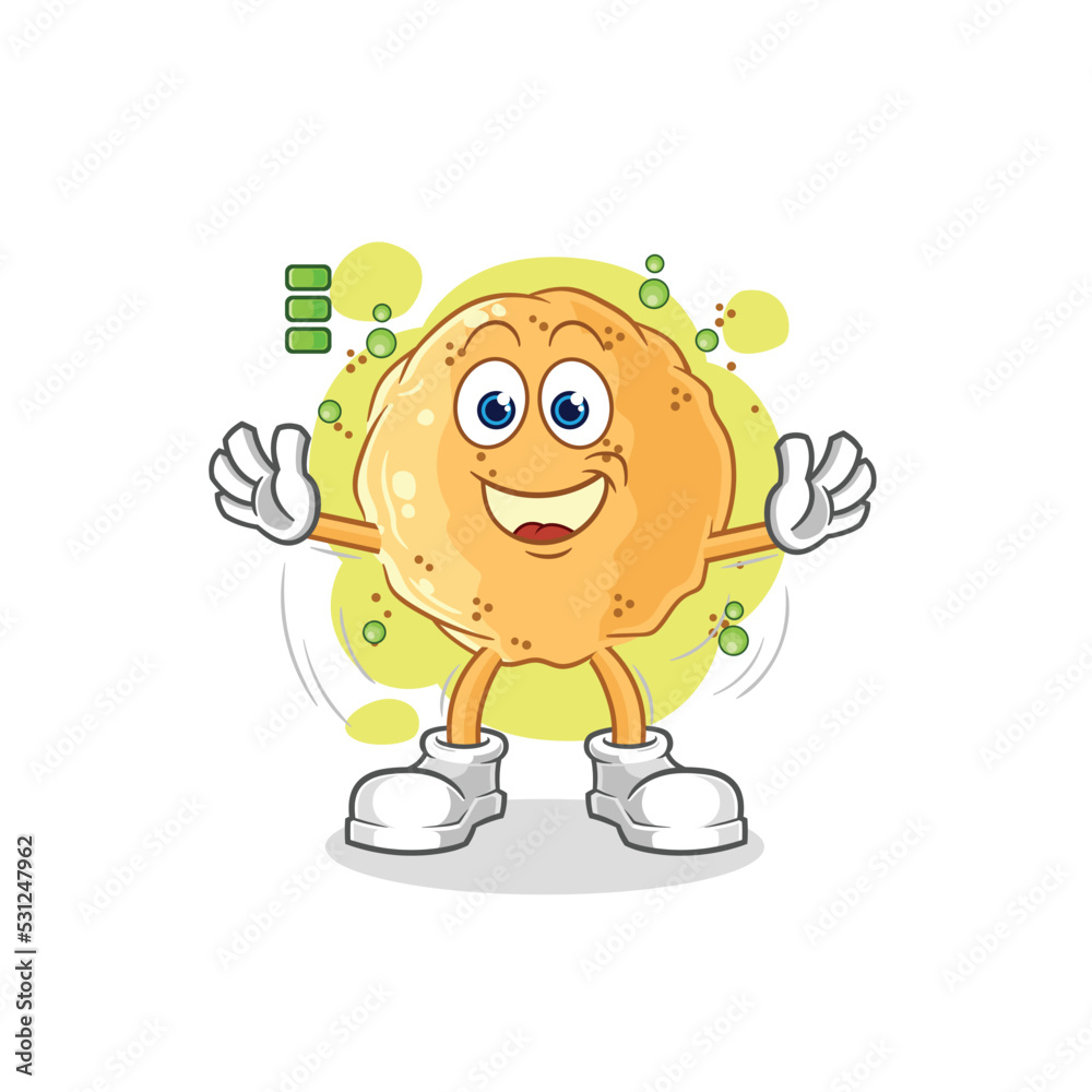 Canvas Prints sand ball full battery character. cartoon mascot vector