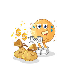 sand ball refuse money illustration. character vector