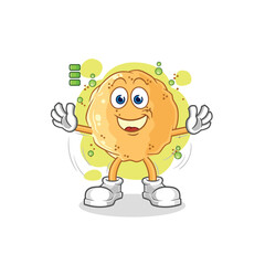 sand ball full battery character. cartoon mascot vector