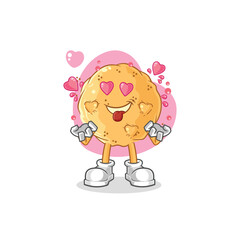 sand ball fallin love vector. cartoon character