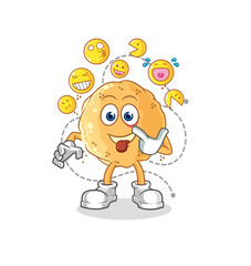 sand ball laugh and mock character. cartoon mascot vector