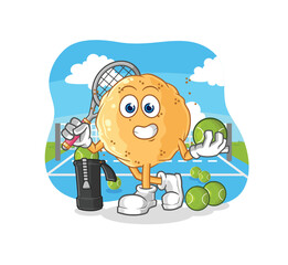 sand ball plays tennis illustration. character vector