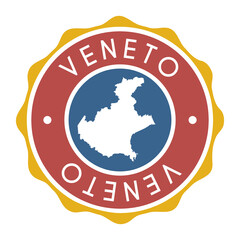 Fototapeta premium Veneto, ItalyBadge Map Vector Seal Vector Sign. National Symbol Country Stamp Design Icon Label. 