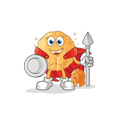 sand ball spartan character. cartoon mascot vector