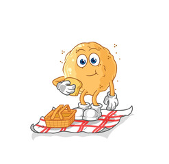 sand ball on a picnic cartoon. cartoon mascot vector