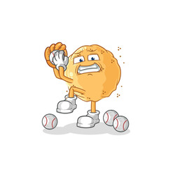 sand ball baseball pitcher cartoon. cartoon mascot vector