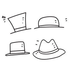 hand drawn doodle hat illustration vector isolated