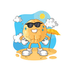 Obraz na płótnie Canvas sand ball sunbathing in summer. character vector