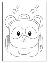 School bag coloring page for kids