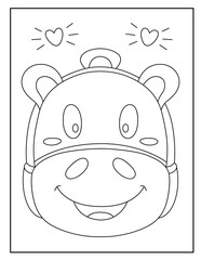 School bag coloring page for kids