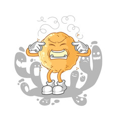depressed sand ball character. cartoon vector