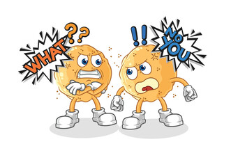 sand ball arguing each other cartoon vector