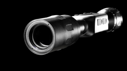 Night vision optic for a gun on black