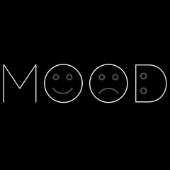 Mood word typography quote with different mood reaction 