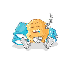 sand ball sleeping character. cartoon mascot vector