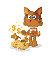 dog refuse money illustration. character vector
