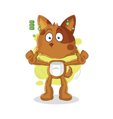 dog full battery character. cartoon mascot vector