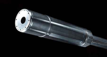 Carbon fiber rifle barrel with suppressor attached