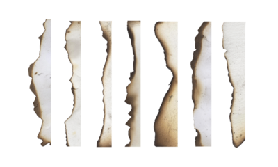 Set of burning paper