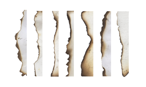 Set of burning paper
