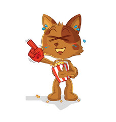 Fototapeta premium dog fan with popcorn illustration. character vector