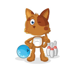 dog play bowling illustration. character vector