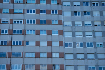 reflections of buildings in A Coruña city